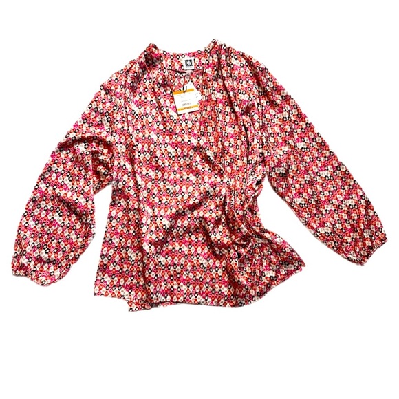 Anne Klein Tops - ANNE KLEIN ~ Colorful Geometric Print Pleated Shoulders Blouse size 3X